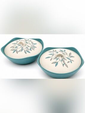 Midwinter Stylecraft Cassandra Covered Casserole Dishes (Set of 2) 1960 MCM